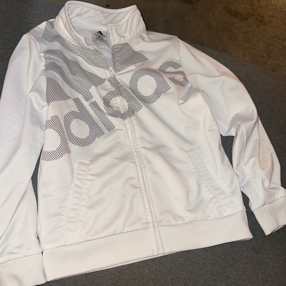 Adidas White and Gray Track Jacket